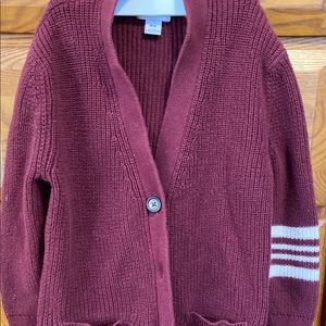 Girls size M(8) maroon old navy long cardigan